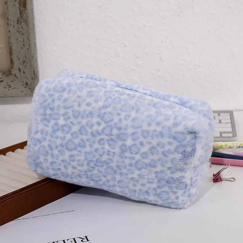 trousse de maquillage durable et douce à grande capacité, motif léopard, organisateur de toilette portable, sac cosmétique de voyage pour filles