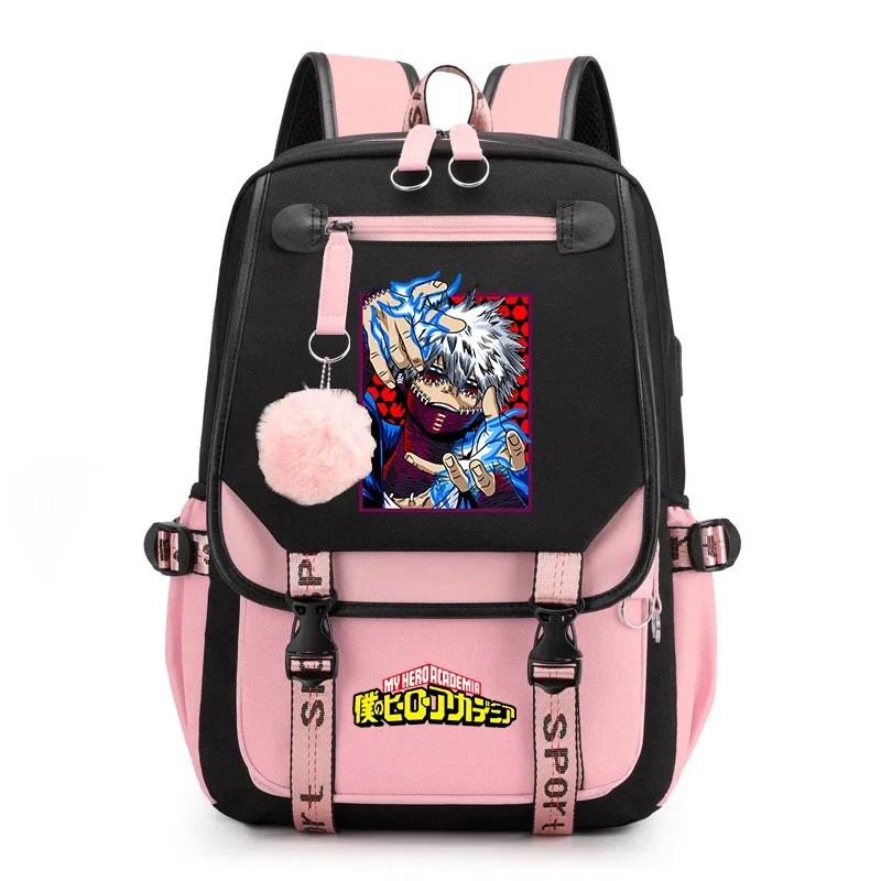 sac à dos d'étudiant imprimé my hero academia, léger et décontracté, pour filles, pour l'école et les voyages