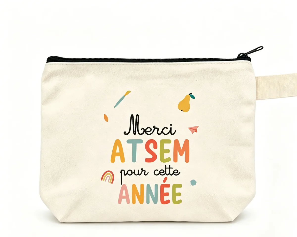 sac cosmétique au design atsem inspiré de l'école française - portefeuille durable en polyester avec pochette inspirée de l'école française