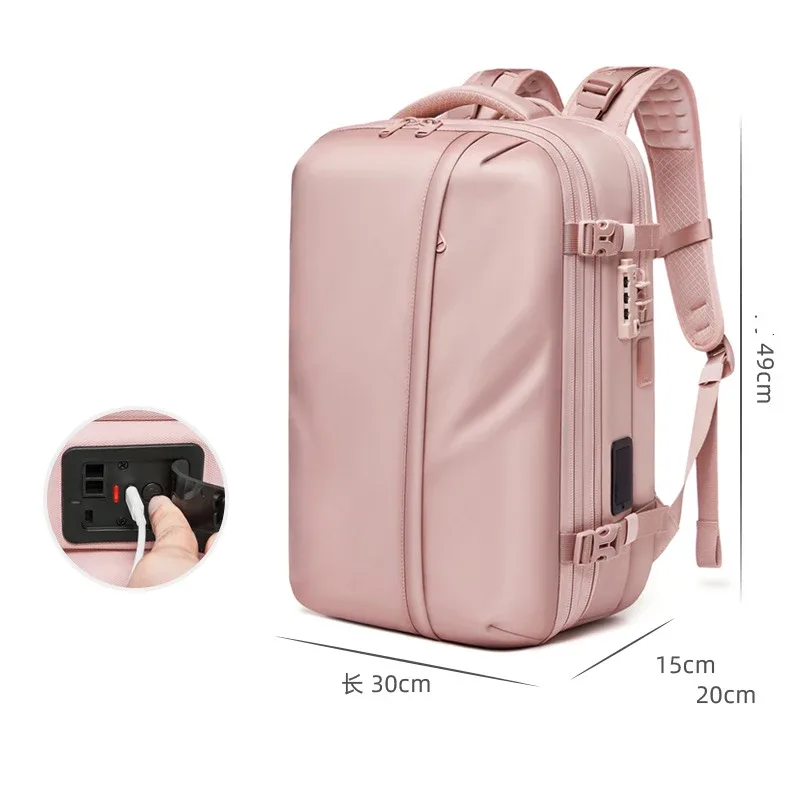 sac à dos de voyage pour homme avec pompe de compression à un clic, sac à dos de compression sous vide 60l pour alpinisme, randonnée, extérieur, avec compartiment pour ordinateur portable