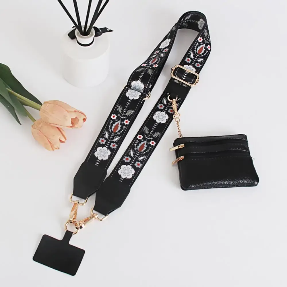 lanière réglable pour téléphone portable, 4 pièces/ensemble, avec portefeuille, clip anti-perte et sangle go pour téléphone, sangle de sac à bandoulière pour dames