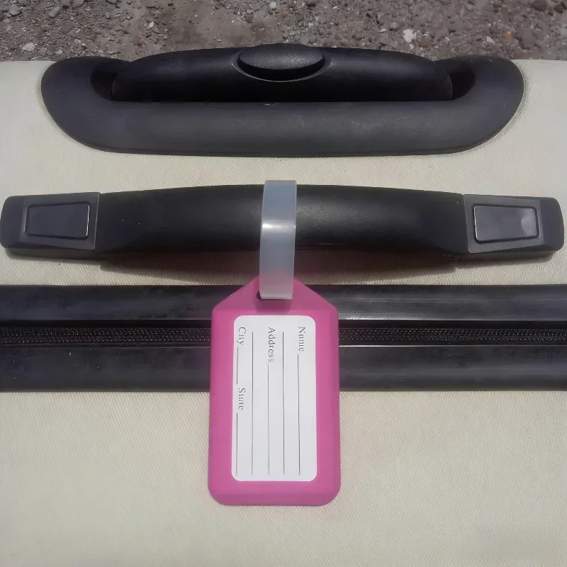 étiquettes de bagages de voyage portables avec carte d'identité, étiquettes d'embarquement en pvc diy, étiquettes nominatives pour valises, accessoires de voyage unisexes