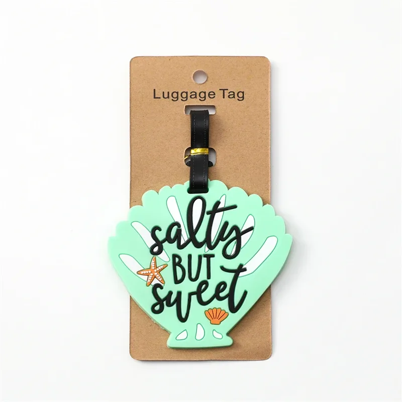 étiquette de bagage mignonne en gel de silice pour accessoires de voyage, porte-adresse d'identification de valise, étiquette d'embarquement portable