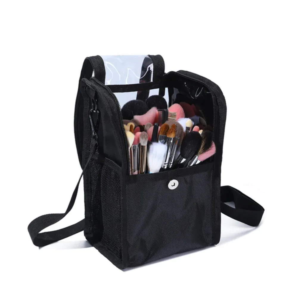 Sac à bandoulière pour pinceaux de maquillage professionnels, sac de rangement transparent et léger pour cosmétiques, résistant à l'eau, multifonctionnel