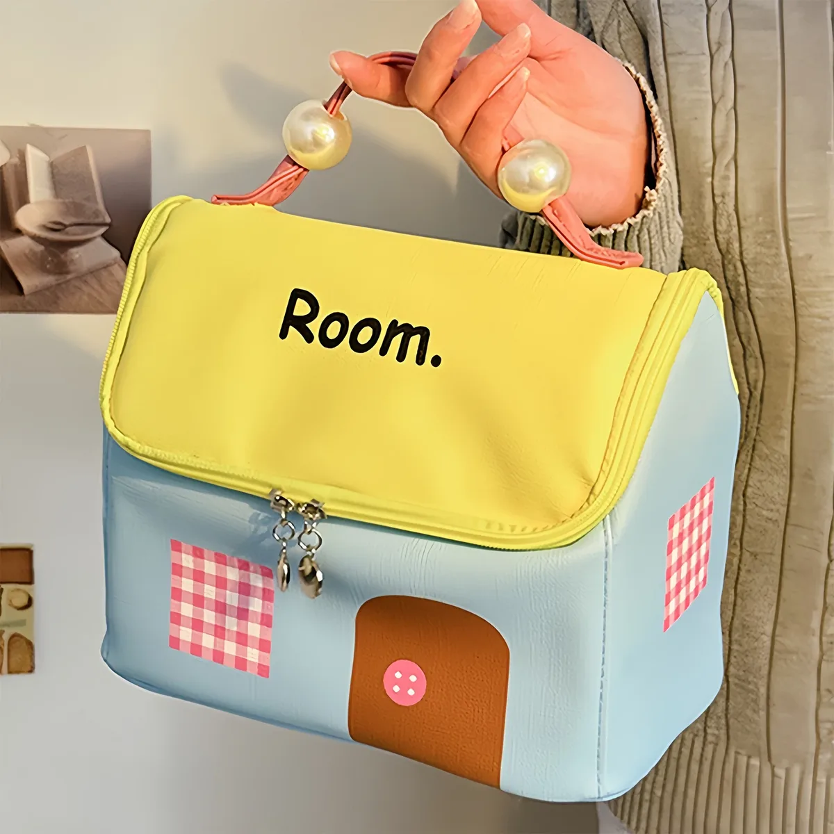 mini trousse à cosmétiques – pochette de rangement imperméable de grande capacité pour les voyages, les articles de toilette et l'organisation générale.