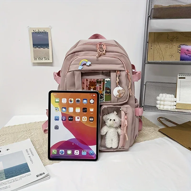 sac à dos d'école de grande capacité pour adolescentes, 1 pièce, sac à livres polyvalent et décontracté, sac de lycée