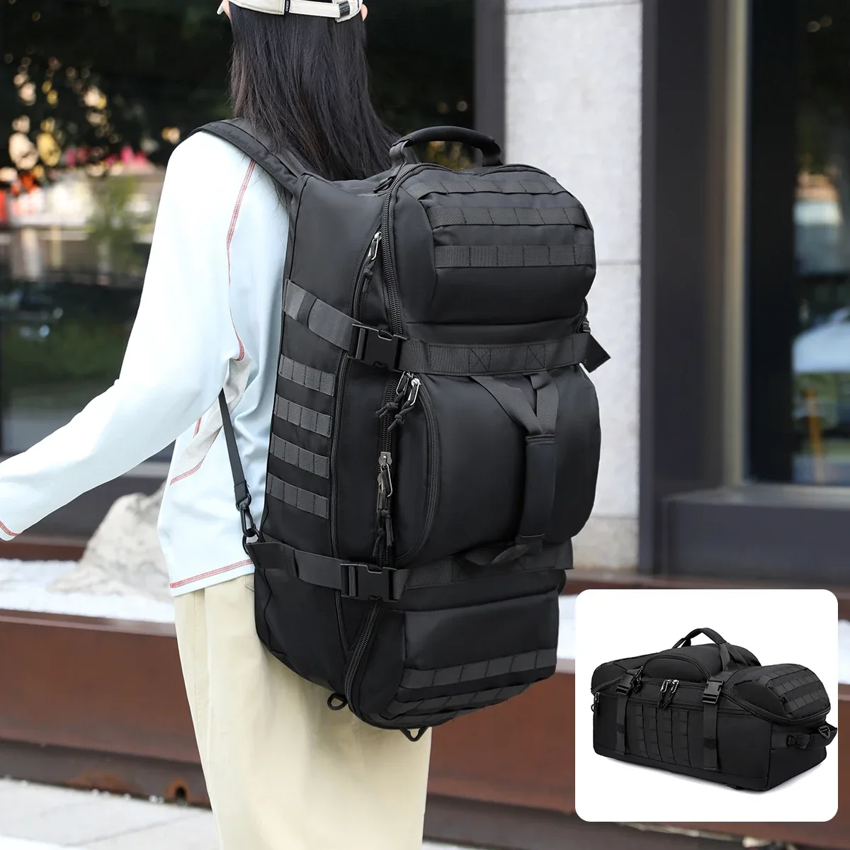 sac à dos de montagne 90l, grande capacité, imperméable, pour voyages longue distance, randonnée, camping, stockage, forêt, tout-terrain, club, voyage dans le désert
