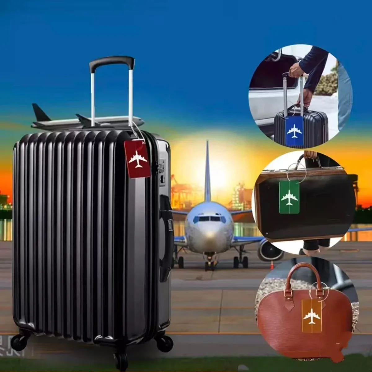 5 étiquettes de bagages en alliage d'aluminium pour voyage