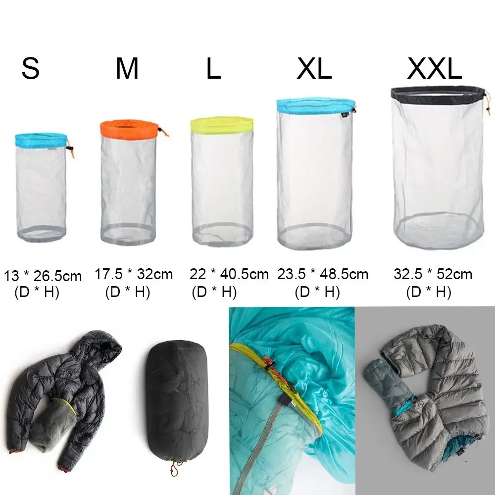 sac de rangement en maille ultralégère de haute qualité, outils de randonnée, organisateur d'escalade, sac de rangement à cordon, accessoires de sport de camping, sacs de voyage