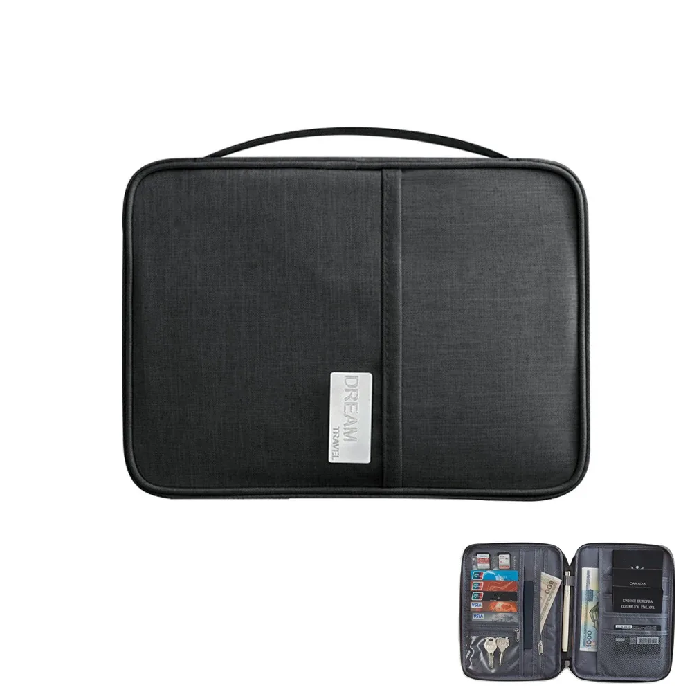 Portefeuille de voyage, porte-passeport familial, multi-poches, étui à documents imperméable, organisateur, accessoires de voyage, sac à documents, porte-cartes