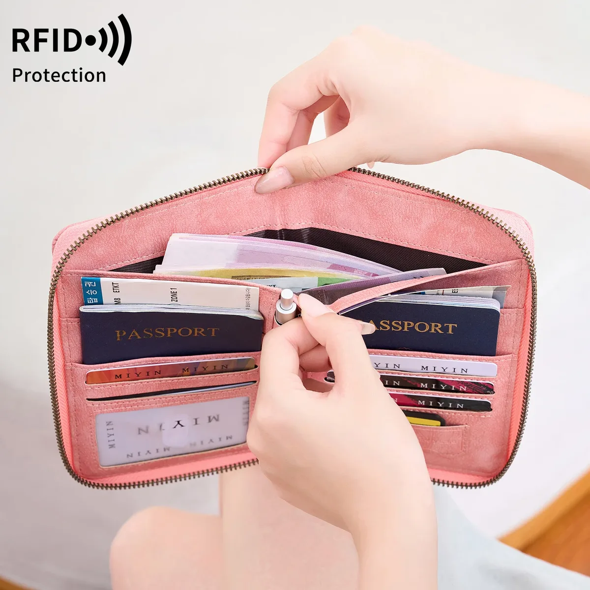 portefeuille de voyage, porte-cartes de crédit, organiseur de passeport, porte-espèces, sac à documents, sac à main multifonction, pochette de voyage, sac de rangement