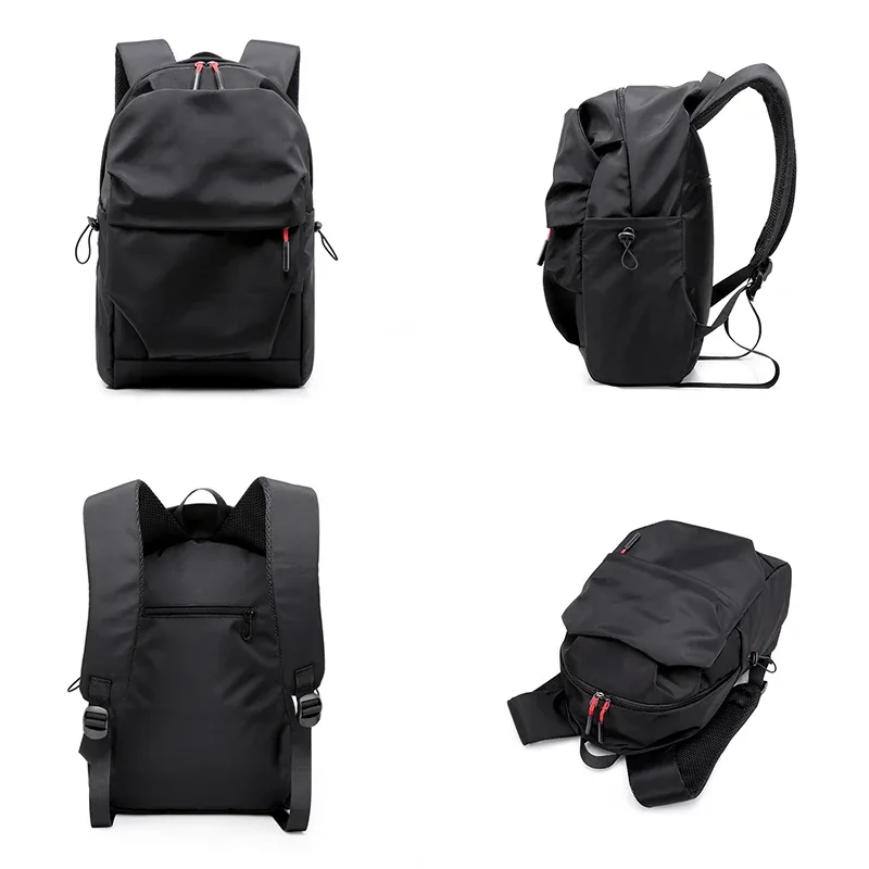 sac à dos étanche multifonction pour hommes, sacs d'école de luxe pour étudiants, sacs à dos pour ordinateur portable décontracté plissé pour ordinateur portable 15.6 pouces