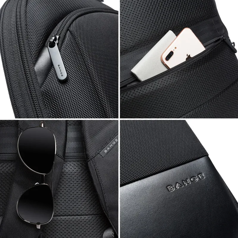 bange mince hommes d'affaires extensible étanche 15.6 "sac à dos pour ordinateur portable mode mâle voyage léger évolutif sacs à bandoulière pour hommes