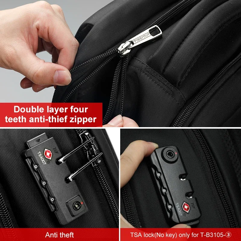 tigernu sacs à dos de voyage 14-15.6-17 ''sac à dos pour ordinateur portable pour hommes tsa sac à dos antivol sacs à dos en nylon sac pour cartable sac à dos
