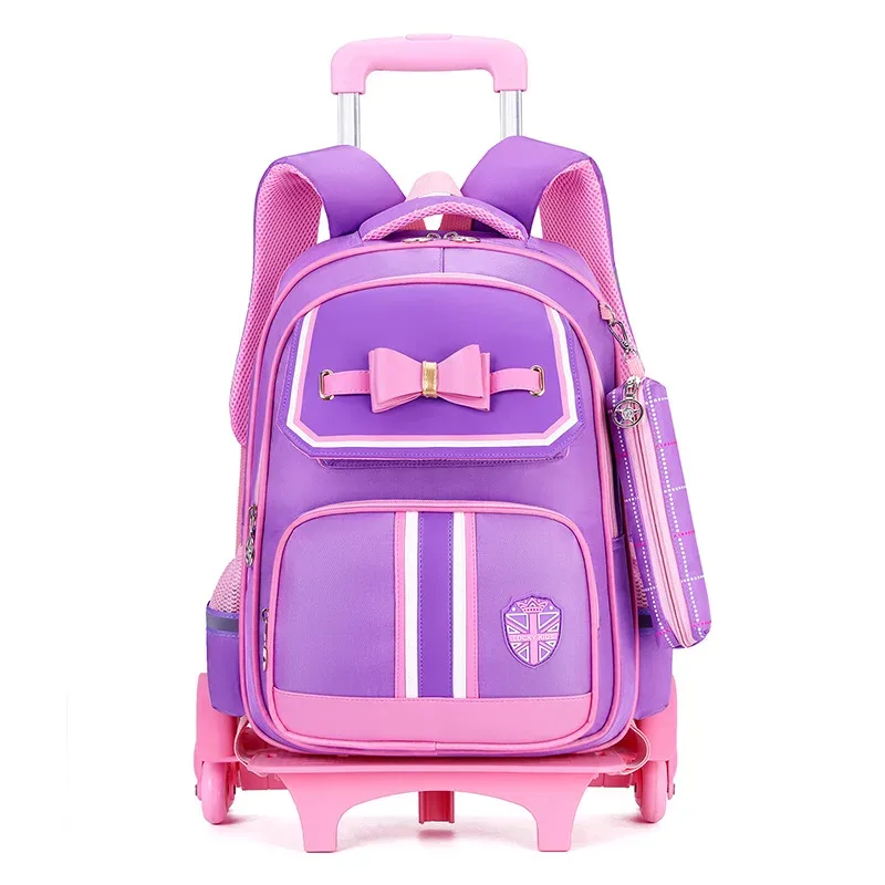 ensemble de sacs d'école pour enfants avec roues, sac à dos pour étudiants, sac de chariot d'école, sac à dos à roulettes pour filles