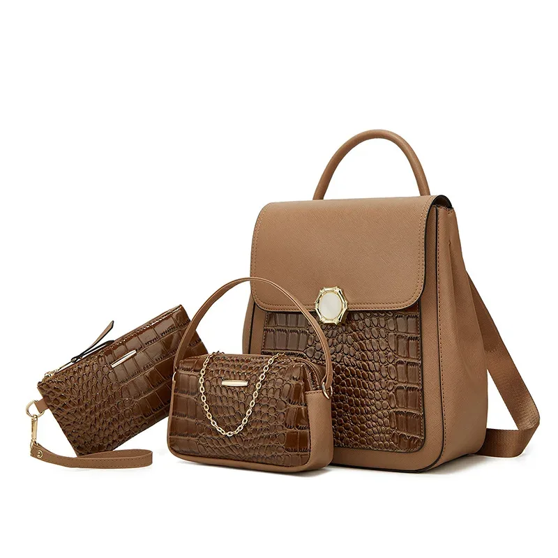ensemble de sacs à dos pour femmes, 3 pièces, style coréen, sac de voyage scolaire tendance
