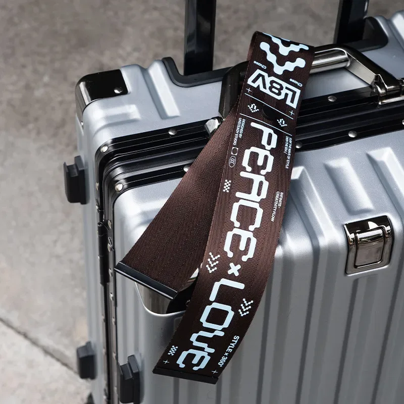 étiquette de bagage chase peace love a81, sangle d'identification de valise vert fluorescent, étiquette anti-perte pour valise d'avion
