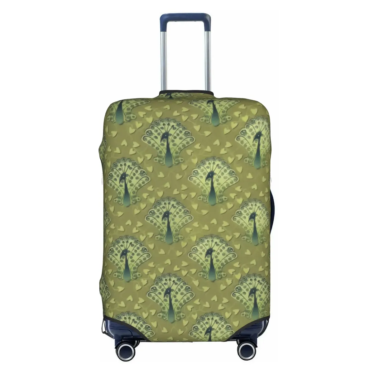 housse de protection pour bagages, motif paon amusant, violet clair sur violet, housse de valise de voyage élastique à motif animal