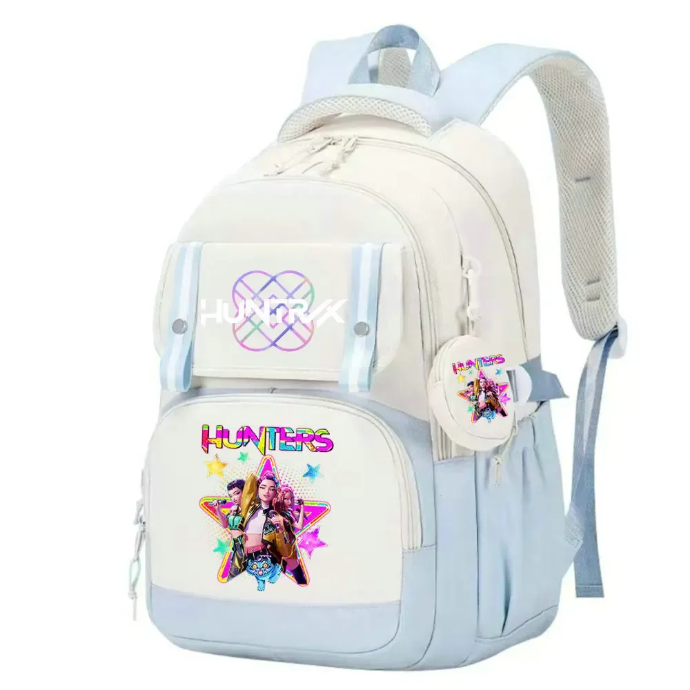 sac d'école kpop demon hunters pour enfants, grande capacité, sac à dos d'étudiant de haute qualité, imprimé avec des personnages de dessins animés mignons, sac à dos de voyage