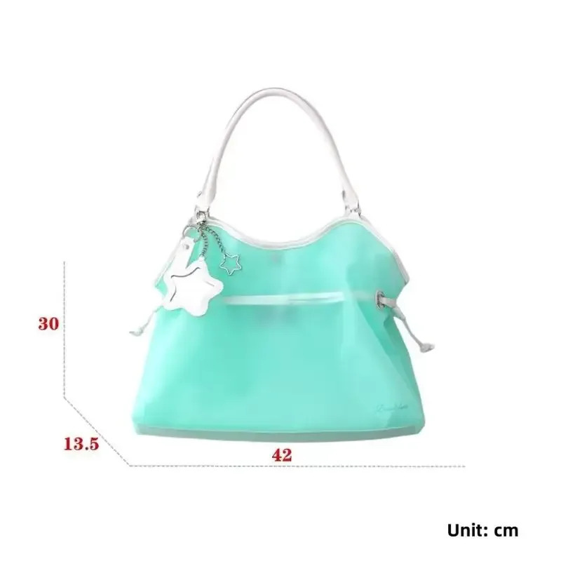 sac à main transparent en pvc couleur bonbon, imperméable, grande capacité, sac bandoulière portable, sacs de rangement tendance