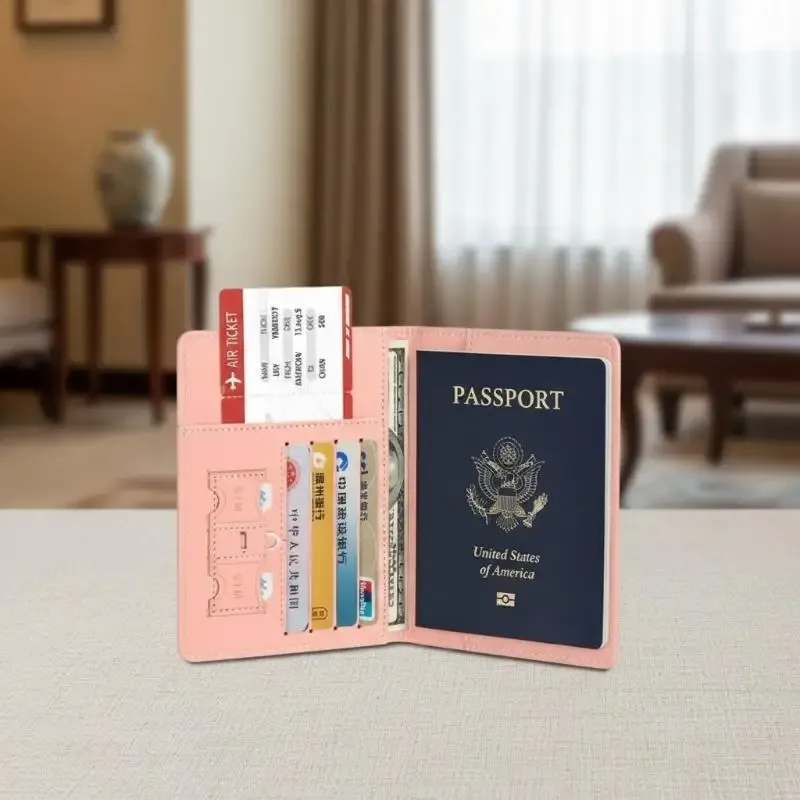 étui de protection imperméable pour passeport, en cuir pu, portefeuille pour cartes de crédit, joli porte-passeport pour femmes/hommes