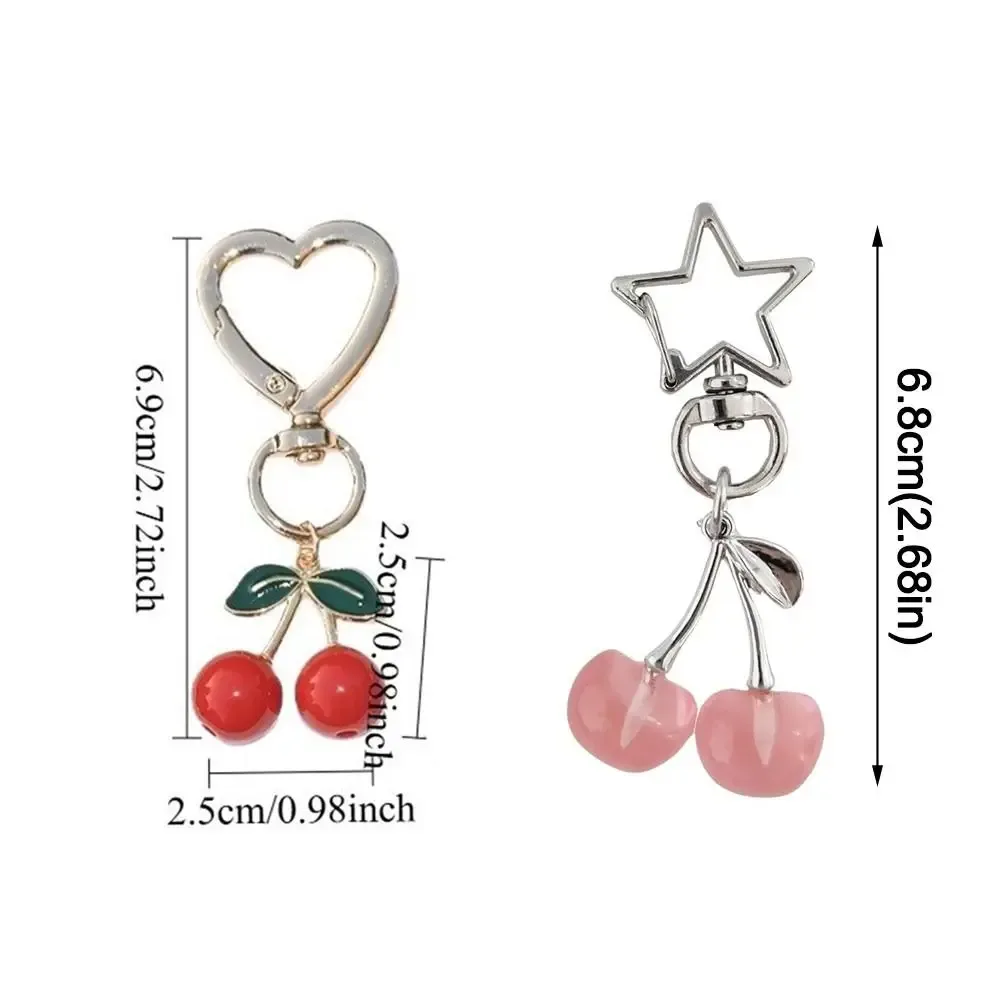 nouveau porte-clés cerise en résine, simulation de fruit, créatif, accessoire de bijouterie diy, décoration suspendue pour sac à dos