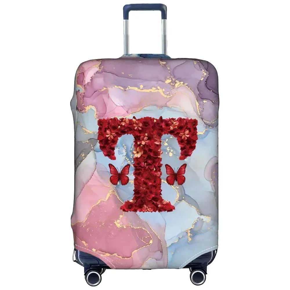 juste de bagage en tissu commandé, protecteur de valise, étui à bagages, étui de valise de for18-32 pouces, série rose rouge, évaluation de voyage
