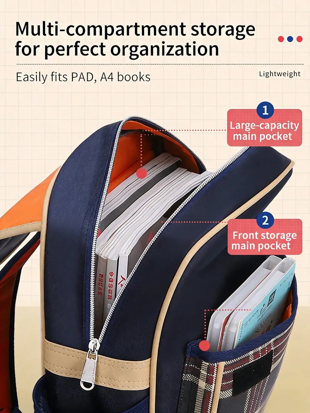sac à dos scolaire personnalisé avec broderie de nom pour enfants, sac à carreaux pour garçons et filles, cartable étanche format a4 pour la maternelle