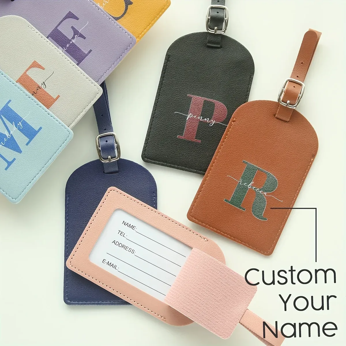 étiquette de bagage personnalisée avec nom pour valises, étiquettes de bagage colorées personnalisées avec carte nominative confidentielle, accessoires de voyage