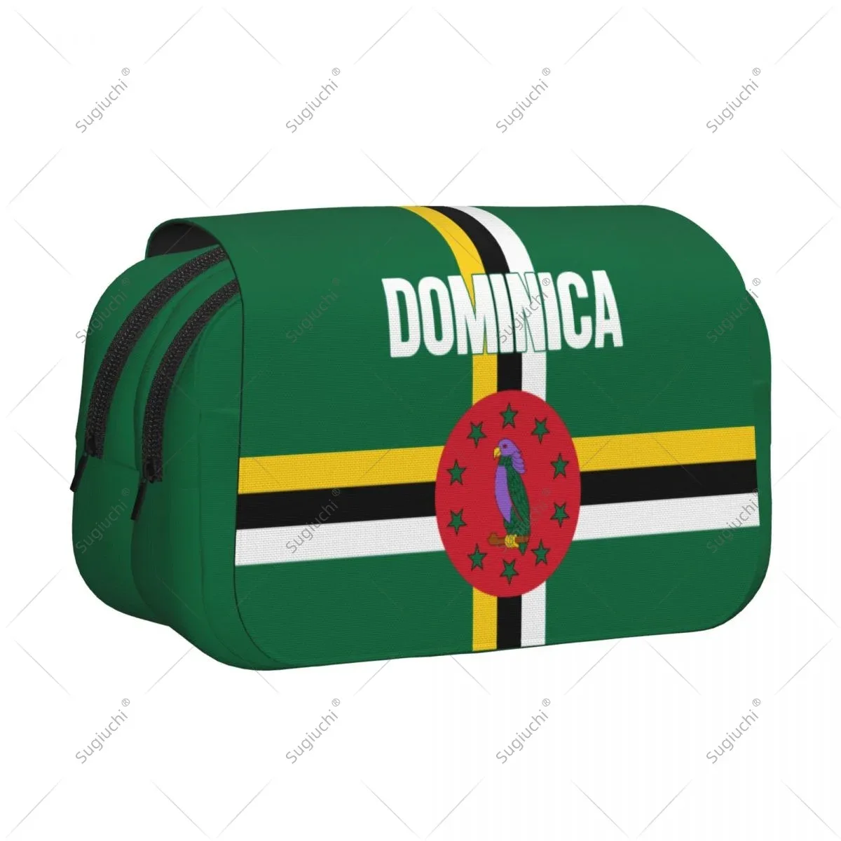 trousse à crayons, sacs à ciseaux, drapeau de la dominique 3d, double couche en tissu oxford, papeterie, boîte de rangement pour stylos