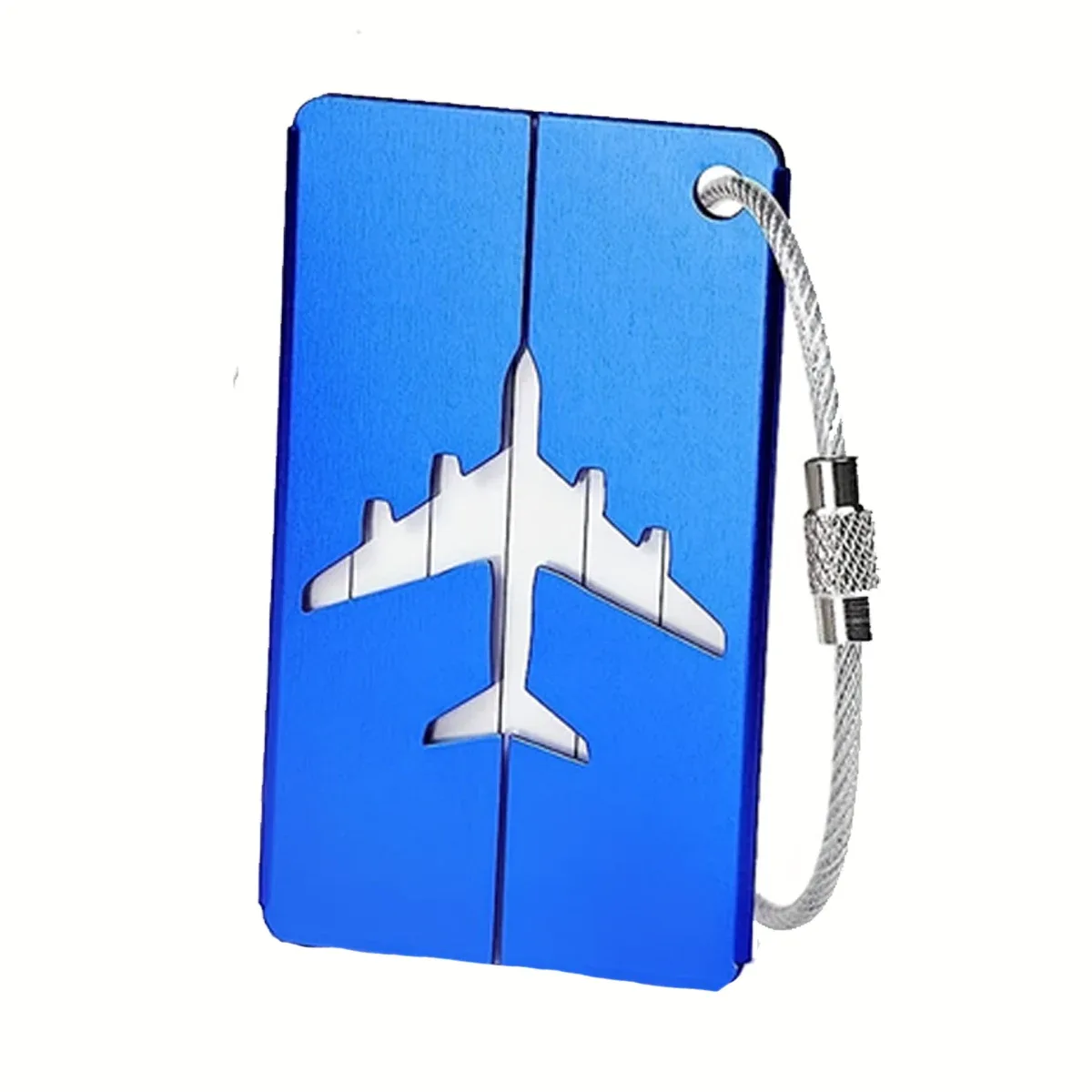 ensemble d'étiquettes de bagage en aluminium robuste et élégant avec boucle en acier sécurisée, parfait pour une identification facile et un voyageur moderne nee