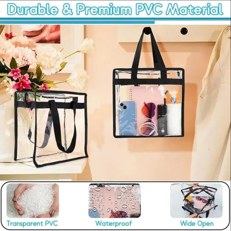 Sac fourre-tout transparent imperméable pour femme, nouvelle mode, sac à main transparent, approuvé pour les stades, pour le sport, les voyages et la plage