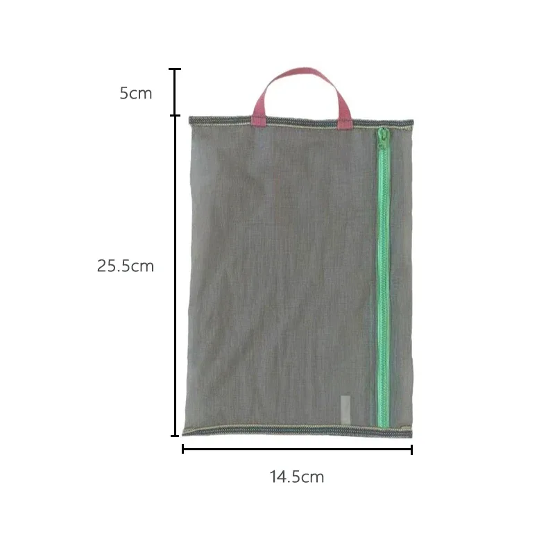 sac de rangement en nylon à maille translucide, sac d'identité, billet de voyage, ligne de données, rangement de stylos, sac à cosmétiques portable mince et pliable, trousse à crayons