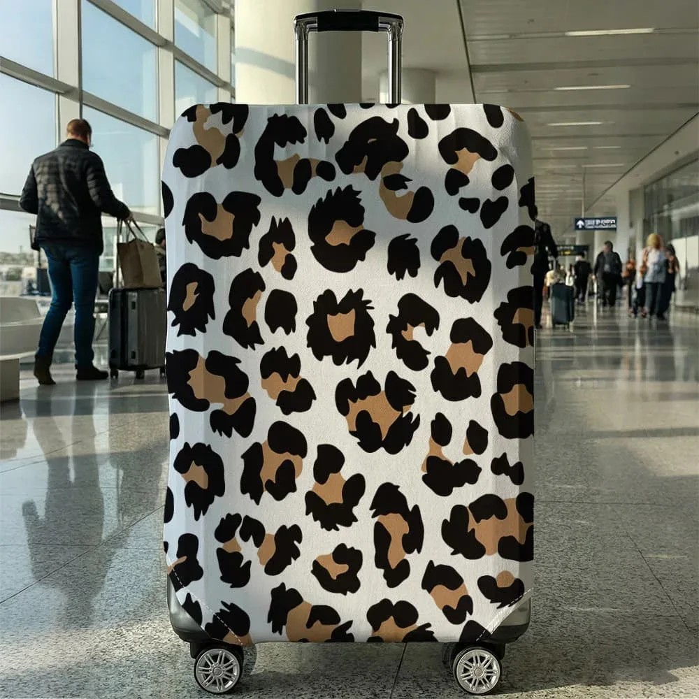 housse de bagage à imprimé léopard, adaptée aux bagages de 18 à 32 pouces, manchon pour poignée de bagage, accessoires de voyage