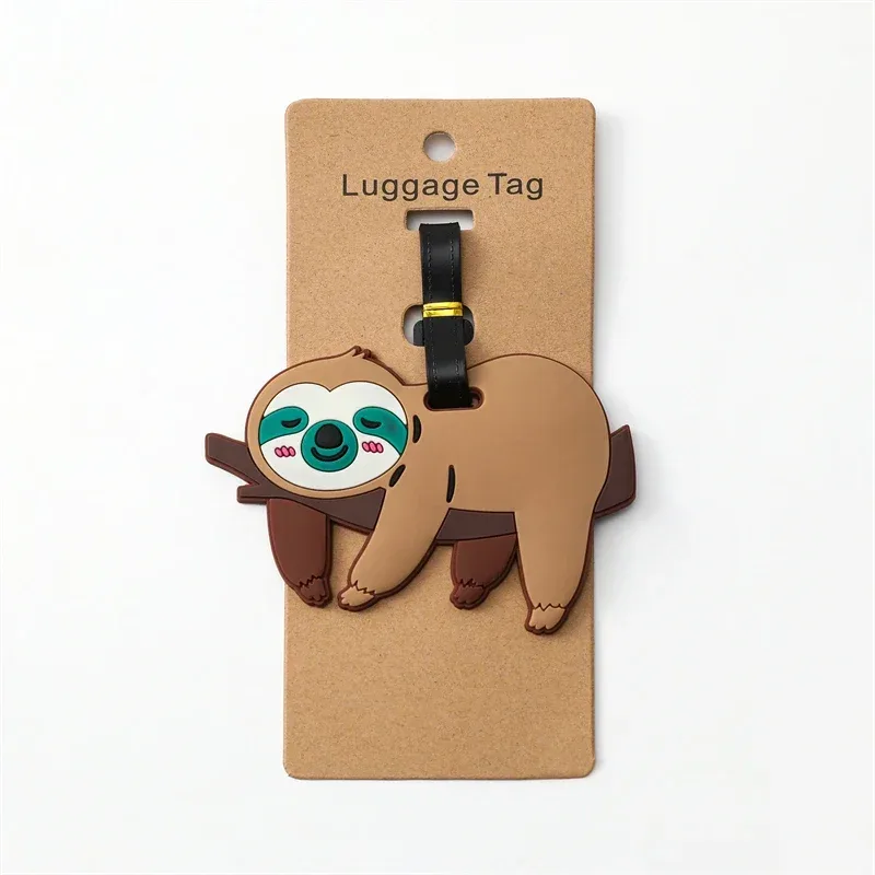 étiquettes de bagage en caoutchouc souple, mignonnes et portables, porte-adresses pour valises, accessoires de voyage, plusieurs styles