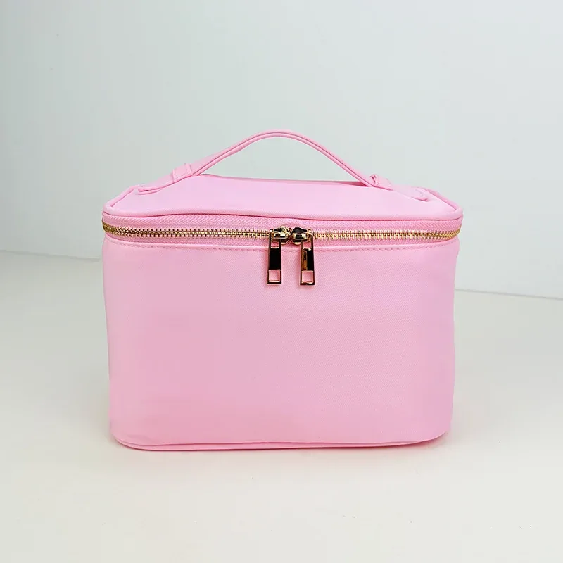 nouvelle trousse de maquillage portable en nylon imperméable 2025, sac de toilette de voyage, trousse de maquillage grande capacité, mini valise de voyage portable di