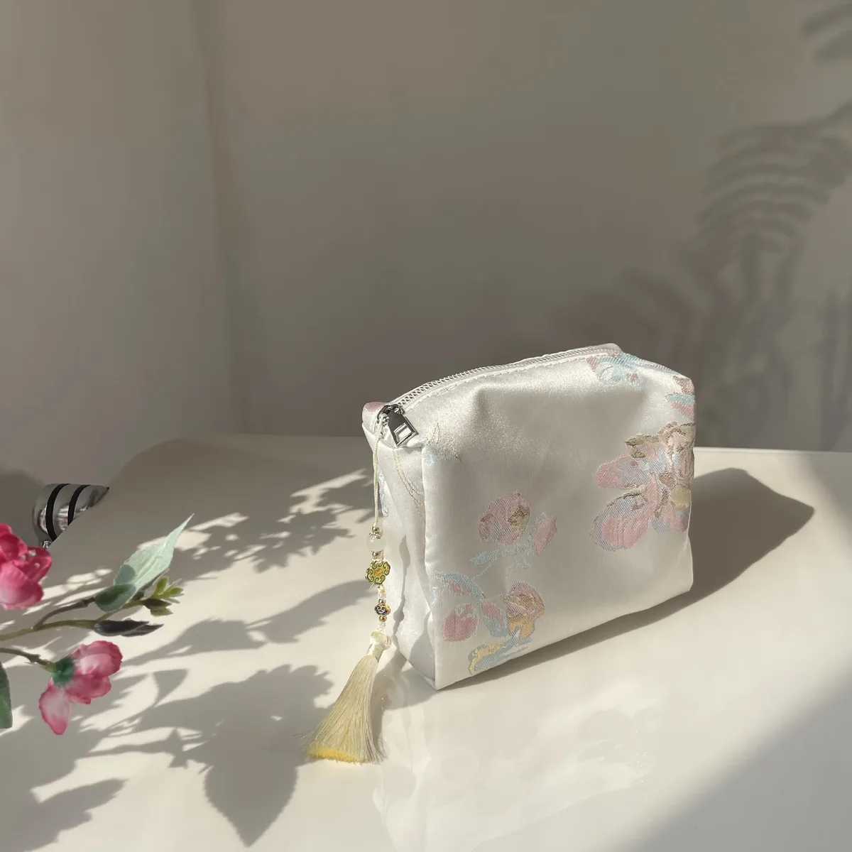sac à cosmétiques floral pour femmes, organisateur de maquillage de voyage, pochette à fermeture éclair, sac de rangement, étui de beauté