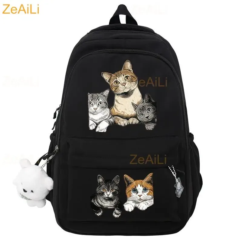 sac à dos pour ordinateur portable à thème chat mignon, grande capacité, pour femmes et hommes, sacs d'école pour garçons et filles, sac de voyage cool