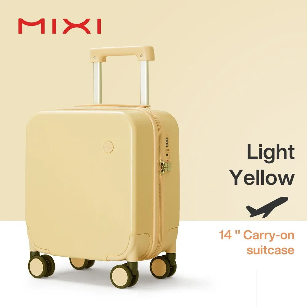 mixi 14 pouces sous le siège bagage à main léger mini valise pc petits enfants sac tsa serrure voyage costume étui spinner roues