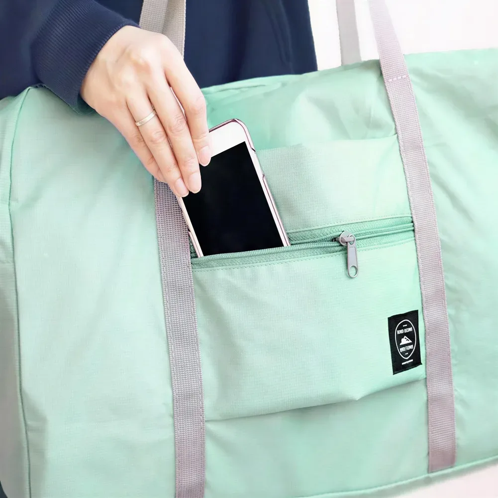 sac de voyage grande capacité pliable, sac de rangement léger et portable pour poignée de valise