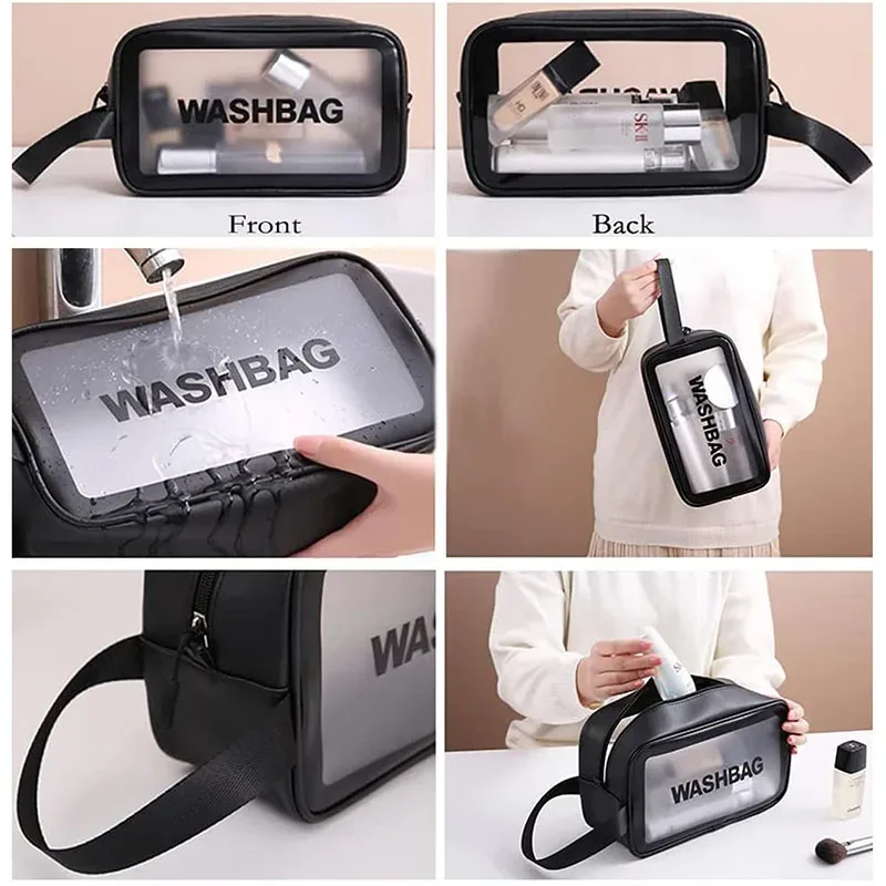 trousse de toilette de voyage transparente et imperméable, organisateur de maquillage portable, sac de rangement pour articles de toilette pour hommes, tailles s/m/l