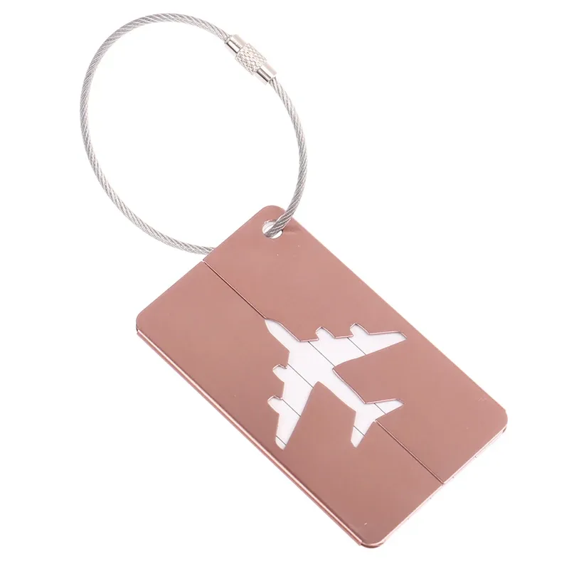 étiquettes de bagage de voyage en alliage, porte-étiquette d'adresse de valise, étiquettes de nom de bagage en métal, accessoires d'infraction, 1pc