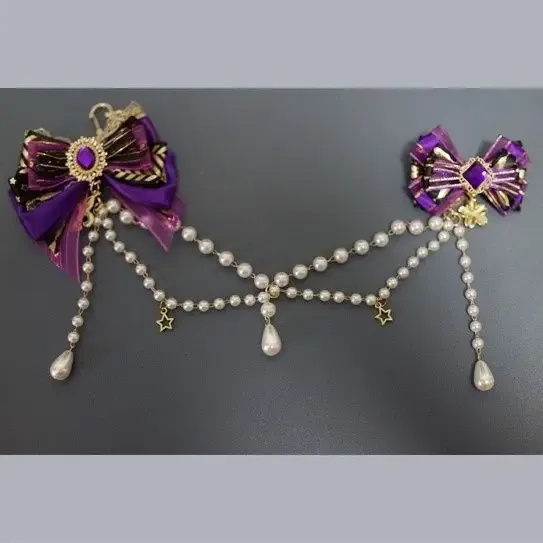 accessoires de chaîne de sac ita pour femmes, chaîne de sac à dos d'école et perle de nœud papillon, ornements de nœud de rubans lolita,
