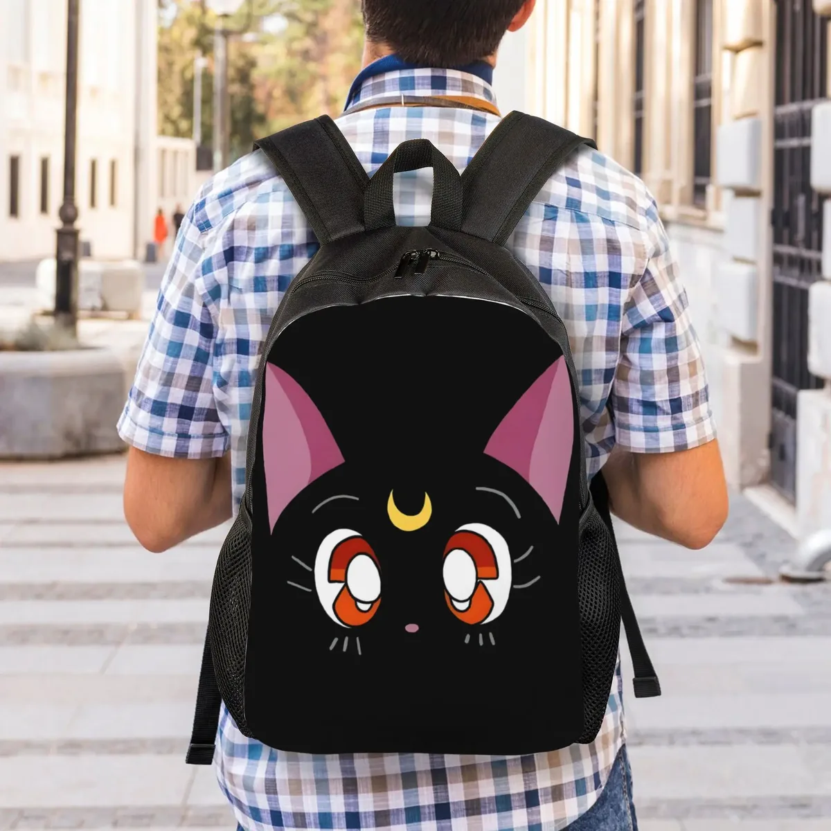 sac à dos pour ordinateur portable luna cat face, nouvelle collection scolaire, sailor moon, pour adolescents, 1 pièce