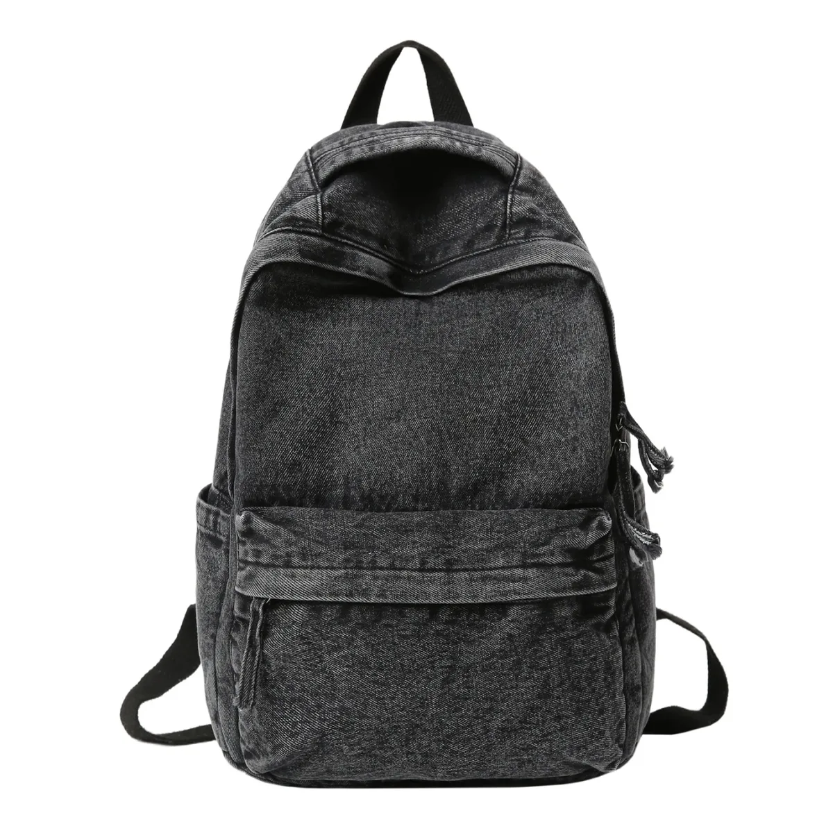 sac à dos en jean délavé vintage, léger, grande capacité, pour étudiants, sac d'école, sac de voyage décontracté, noir, bleu, nuances rétro