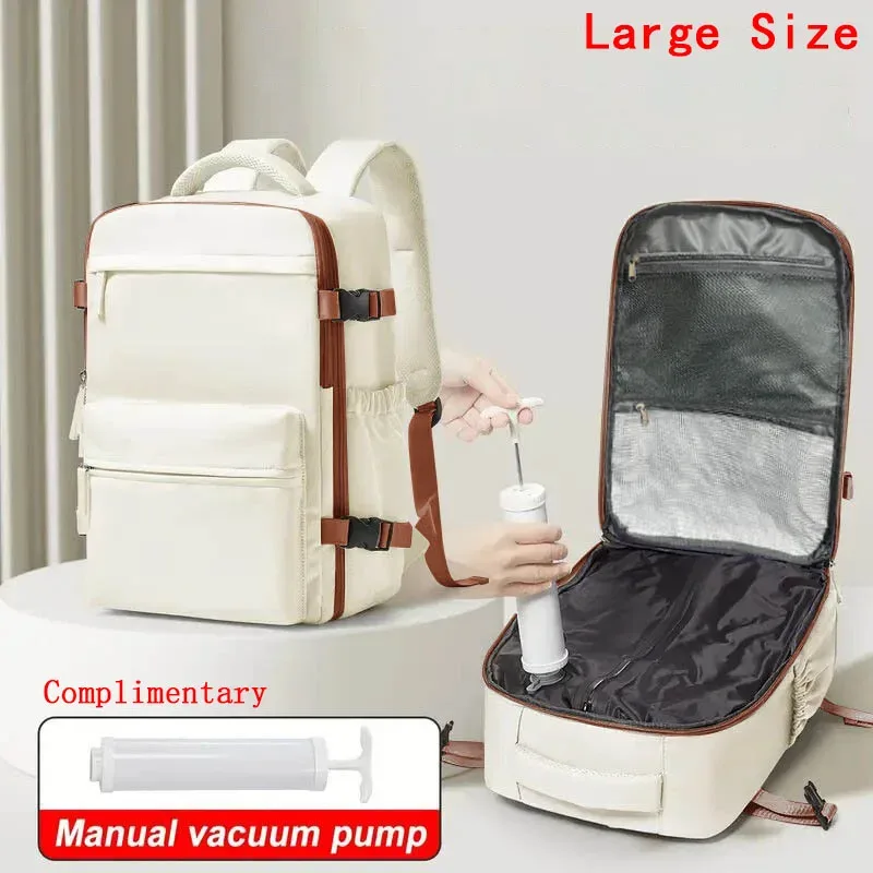 sac à dos de voyage avec compression sous vide, sac à dos professionnel pour ordinateur portable 15,6 pouces, sac de rangement pour vêtements, sac à dos de voyage extensible