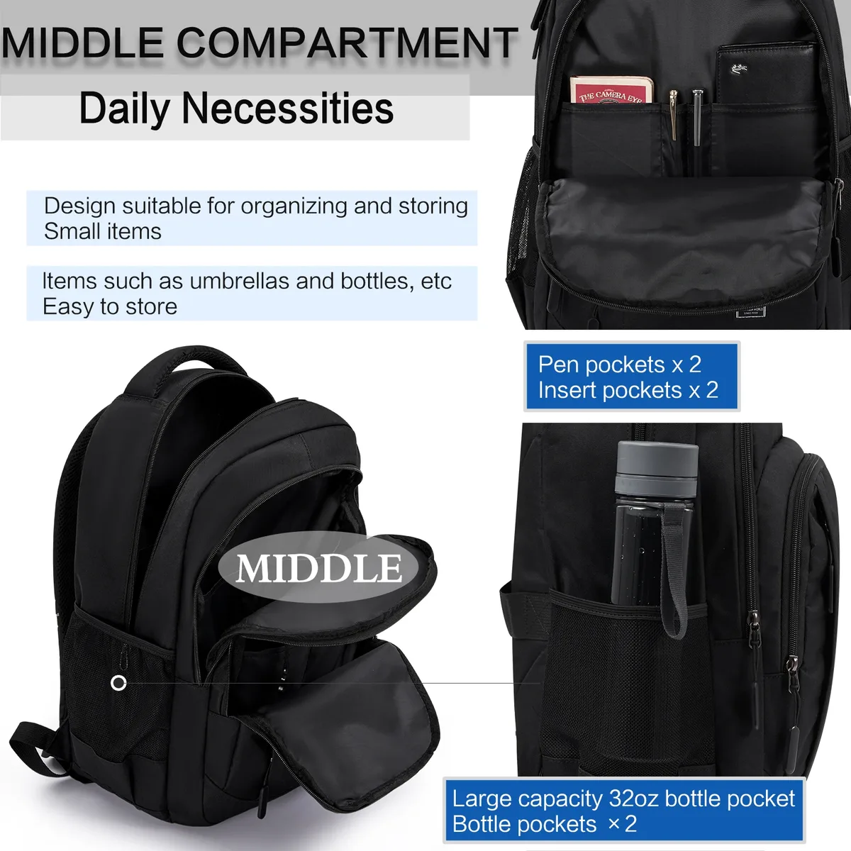 oiwas – sac à dos pour ordinateur portable, cartable pour hommes, sac de voyage multifonction ultra-léger, sac à dos unisexe de haute qualité, mochila