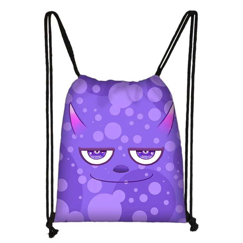 sac à dos avec imprimé visage de monstre amusant pour femmes et hommes, sac à cordon kawaii, sac à dos de sport en plein air, sacs de rangement pour adolescents, sac à livres de voyage