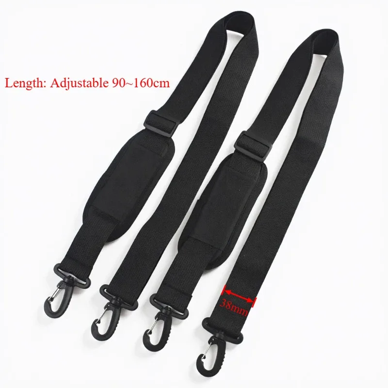 sangle d'épaule réglable de remplacement pour bagages de voyage, sac à bandoulière, sac à dos, sangle en nylon avec crochets métalliques, 90-160cm, 1/2/5 pièces