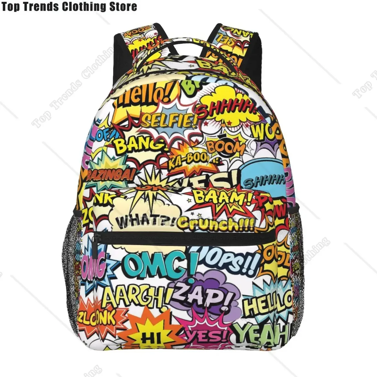 collection de bandes dessinées graffiti pop art imprimé sac à dos de voyage unisexe grande capacité sacs à dos pour ordinateur portable sac à dos d'école pour adolescents